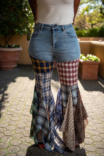 Multi Plaid Denim Pants