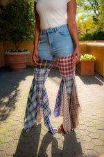 Multi Plaid Denim Pants