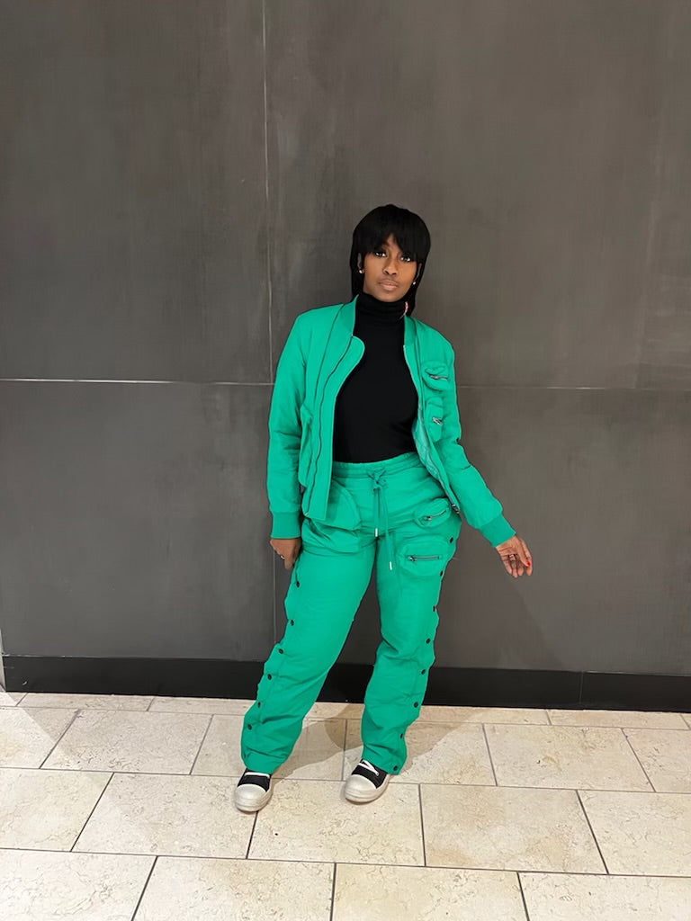 Cozy Green Button Up Set