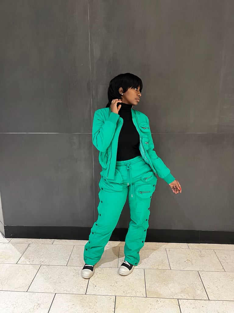 Cozy Green Button Up Set