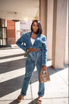 Summer Brunch Denim Pant Set